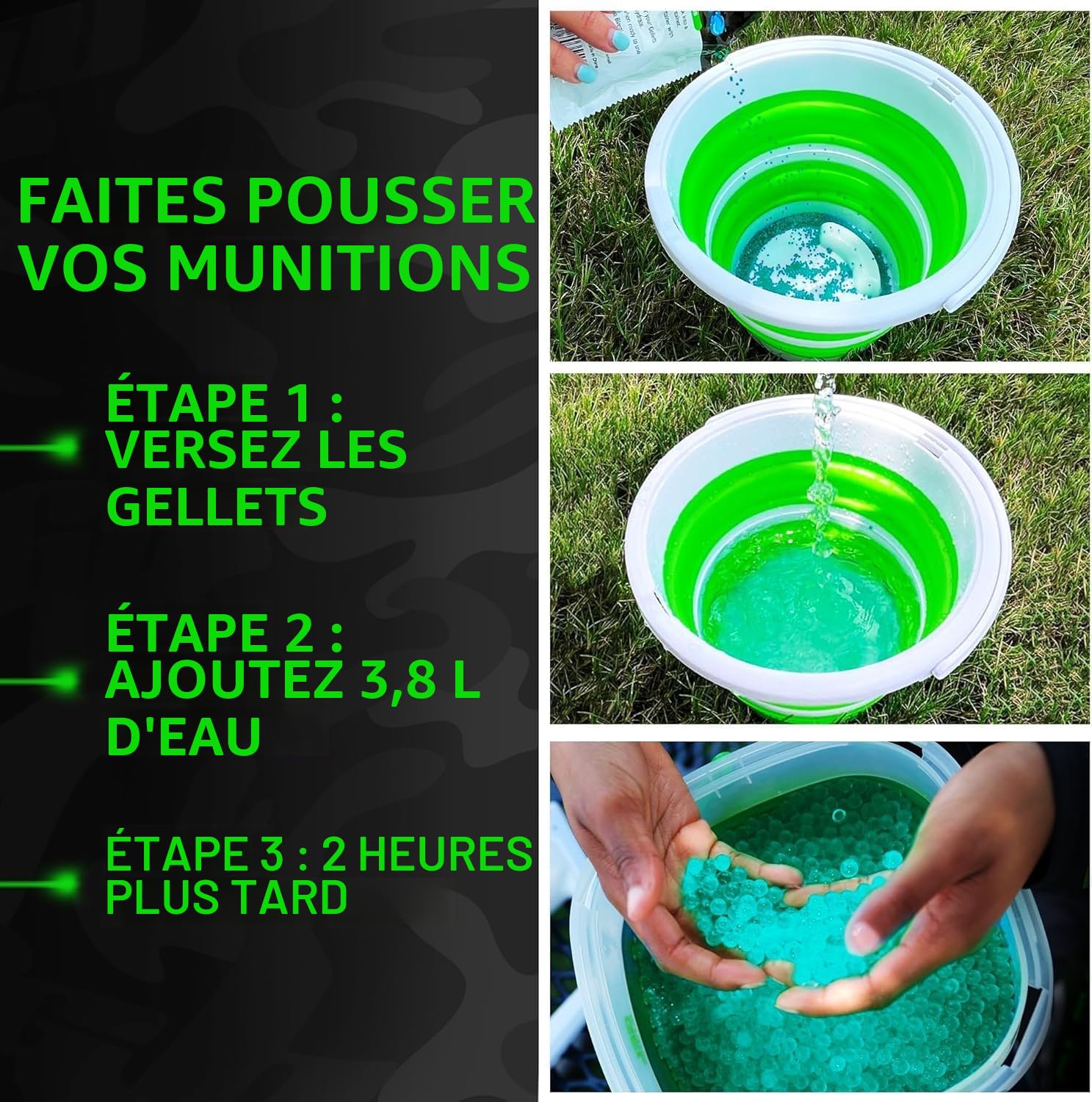 Gel Blaster 50.000 Gellets Munition, Bleu-Vert - Non Toxique, 14 Ans+ | Compatible avec tous les modèles Gel Blaster, non toxique, à base d'eau, ne tache pas, dès 14 ans.