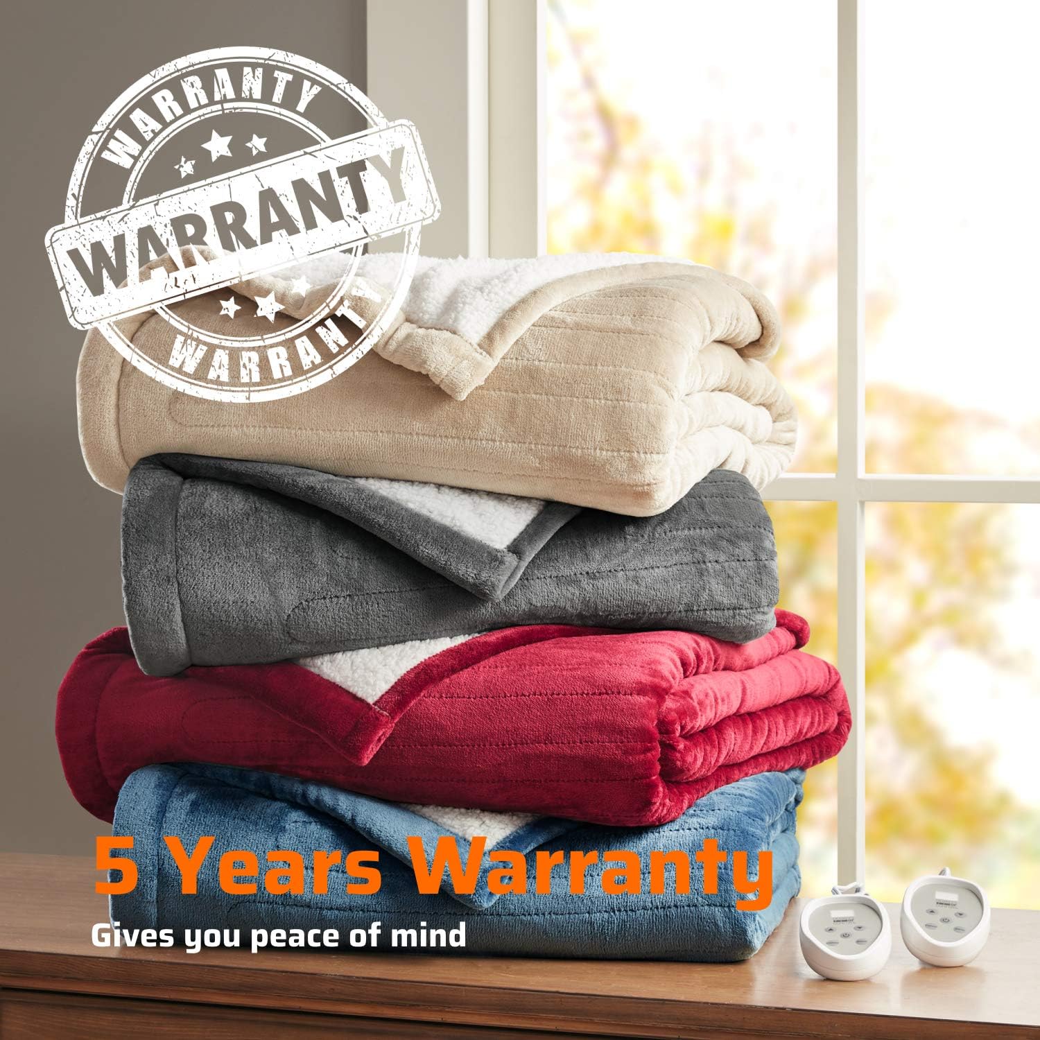 Sherpa Soft California King Electric Blanket with Dual Controls, Heating Blankets | Washable | 1-10 Hour Automatic Shut Off | Double Zone, 20 Heat Settings | 100" x 94" Grey : Home & Kitchen