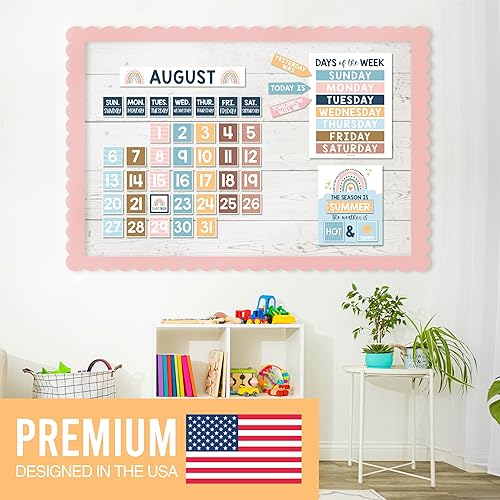 Miniatura 2 de Juego de calendario de aula, decoración de tablón de anuncios, calendario escolar para aula, primaria, preescolar, tabla meteorológica meses del