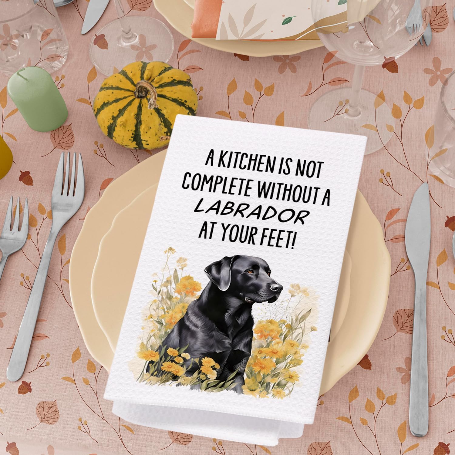 SPBL&L Black Labrador Retriever Dog Kitchen Towels Set of 4, Labrador Retriever Gifts for Women,Labrador Decor Tea Dish Towels for Kitchen,Labrador Decorative Hand Towels for Bathroom, 16x24 Inches - Image 4