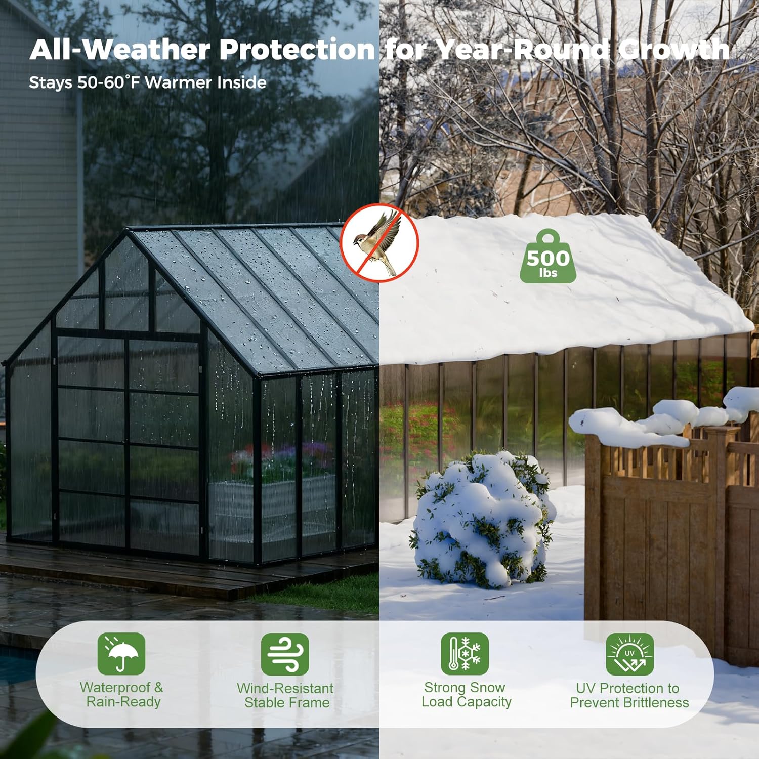 10*32 FT Large Greenhouses for Outdoors Heavy Duty, Aluminum-Framed Polycarbonate Greenhouse with Quick Setup Structure and 7 Vent, Walk-in Greenhouse kit for Garden & Backyard