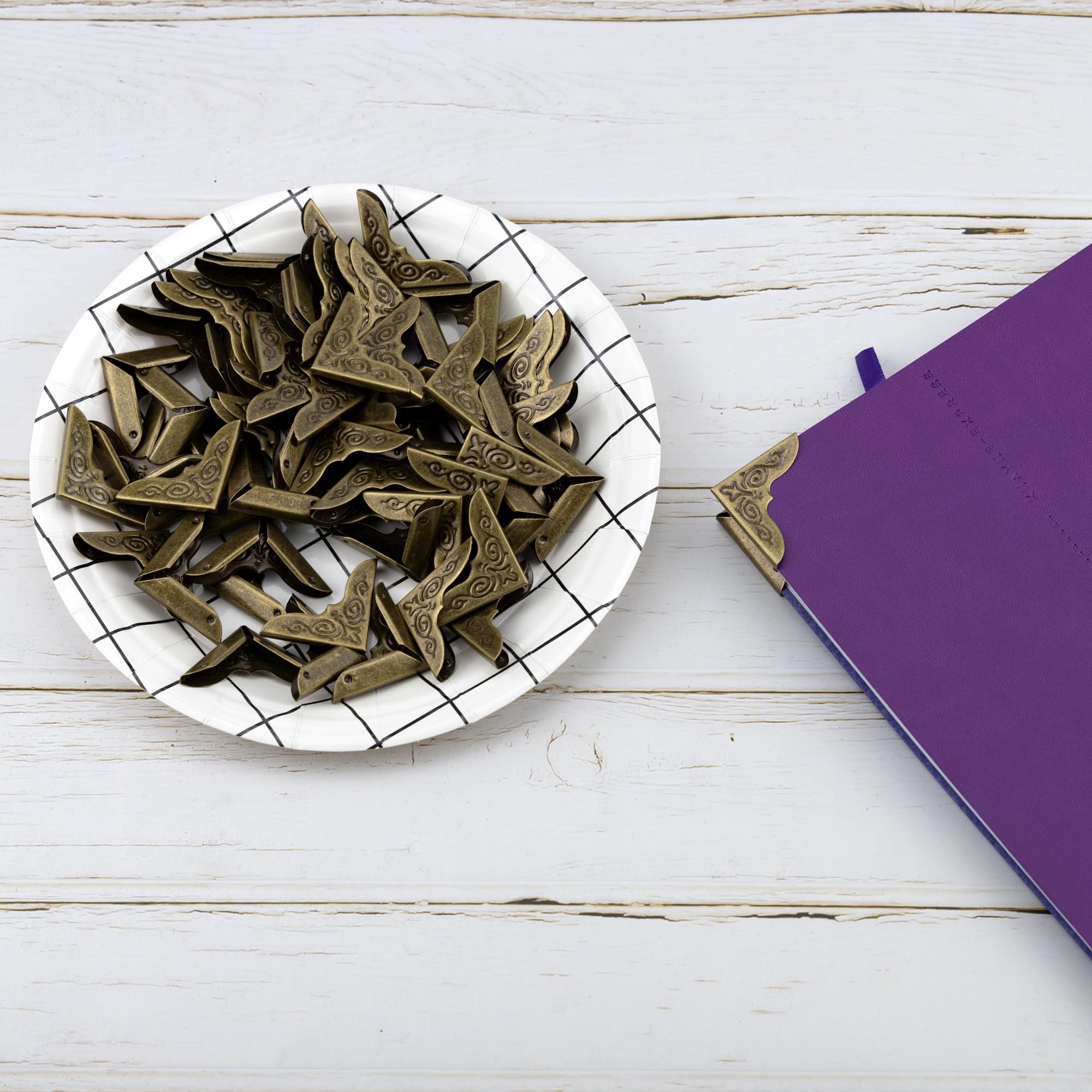 60 Protezioni Angolari In Metallo Per Libri, Stile Vintage, Per Album Di Ritagli, Menù, Album, Quaderni, Cartelle