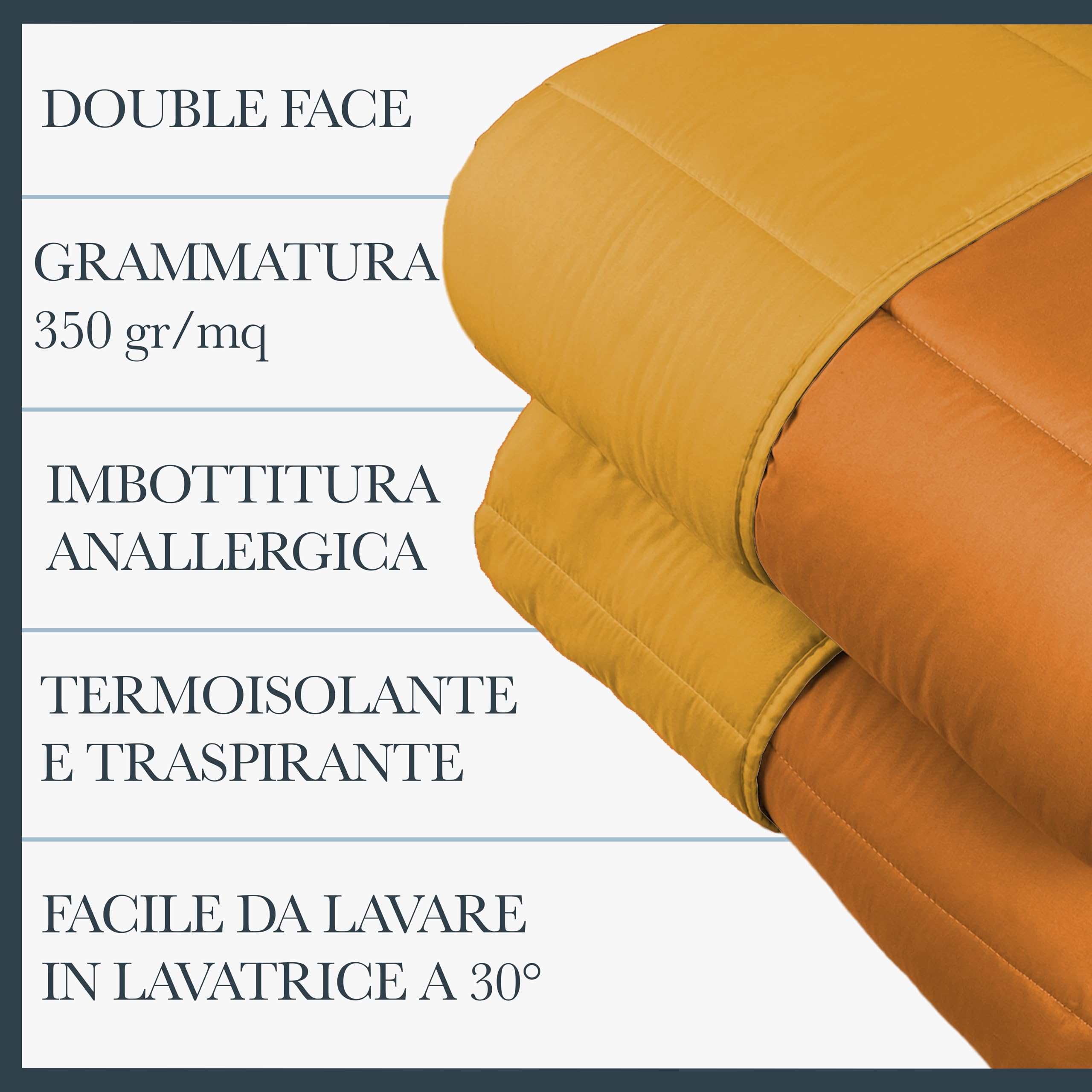 Piumone Invernale Matrimoniale Made In Italy - 350 Gr/mq, Microfibra Anallergica, Double Face - Foto 7