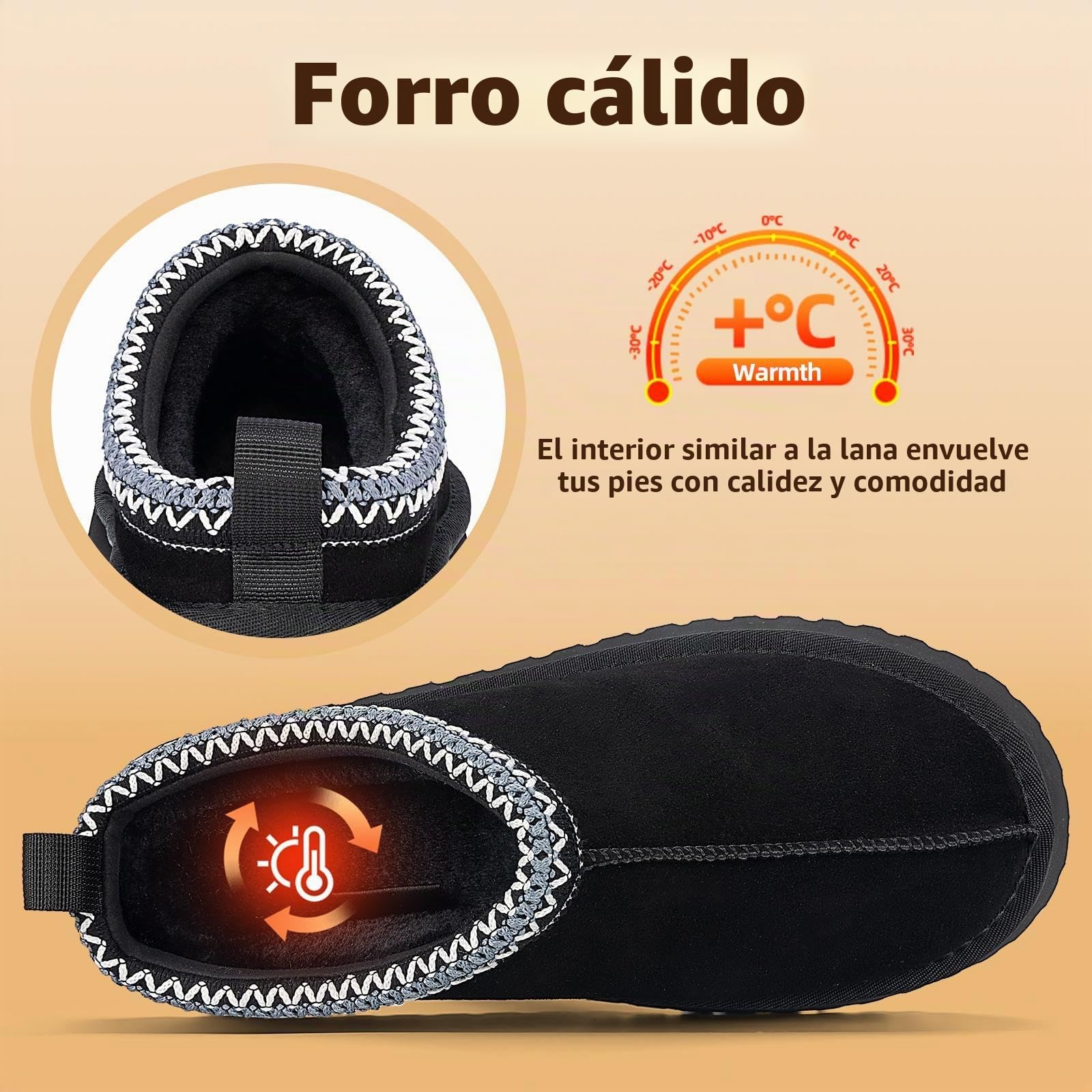Mishansha Mujer Zapatillas de Estar Invierno Pantuflas Casa 36-42 EU | Zapatos, Antideslizantes, Cálidas, Calzado de Invierno, Grosor de 4 cm, Forro de Felpa Afelpada, Interiores, Paseos Diarios