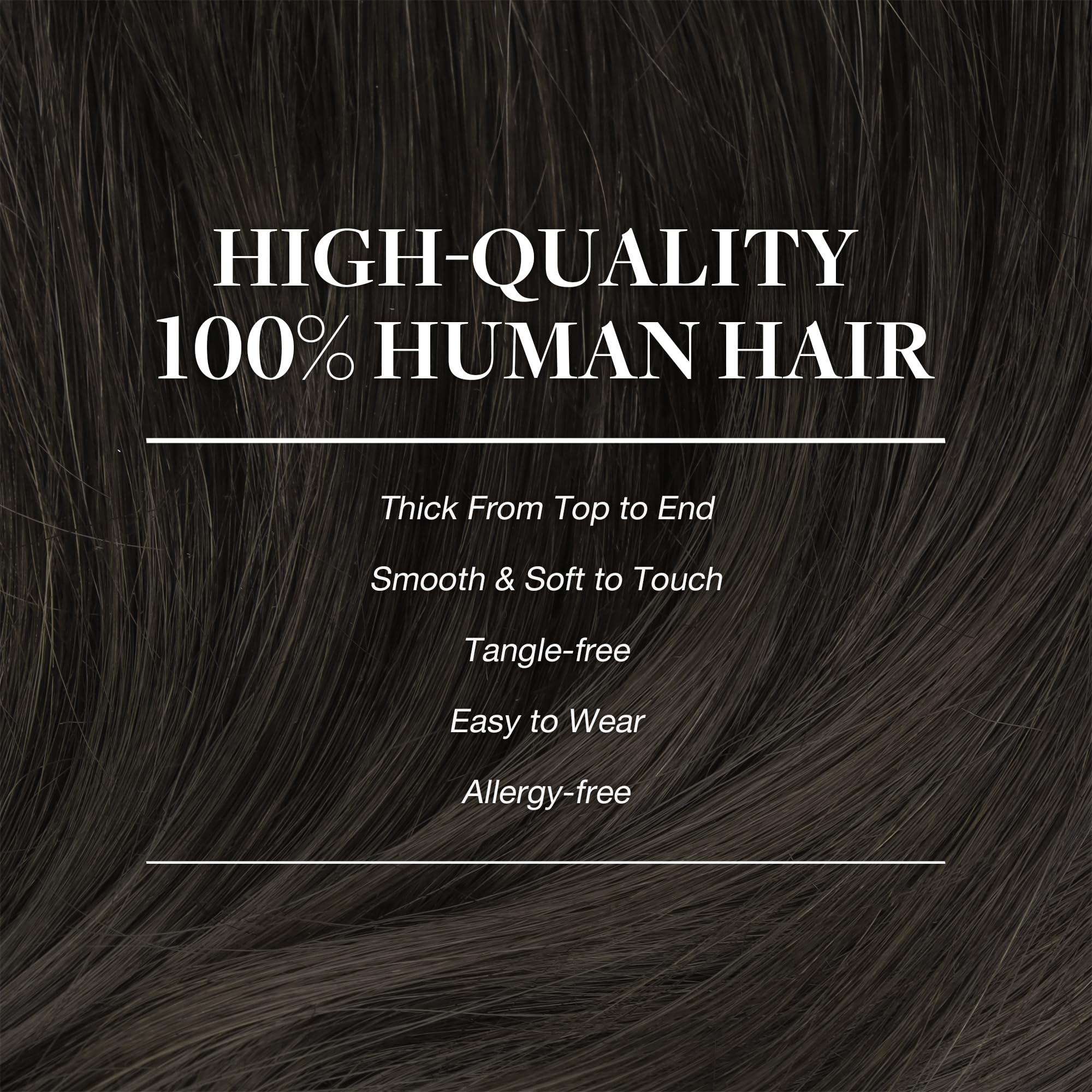GOO GOO Clip in Hair Extensions Human Hair, 18inch 150g 9Pcs, #2 Dark Brown, Hair extensions for women, Human Hair Extensions Clip in — view 345