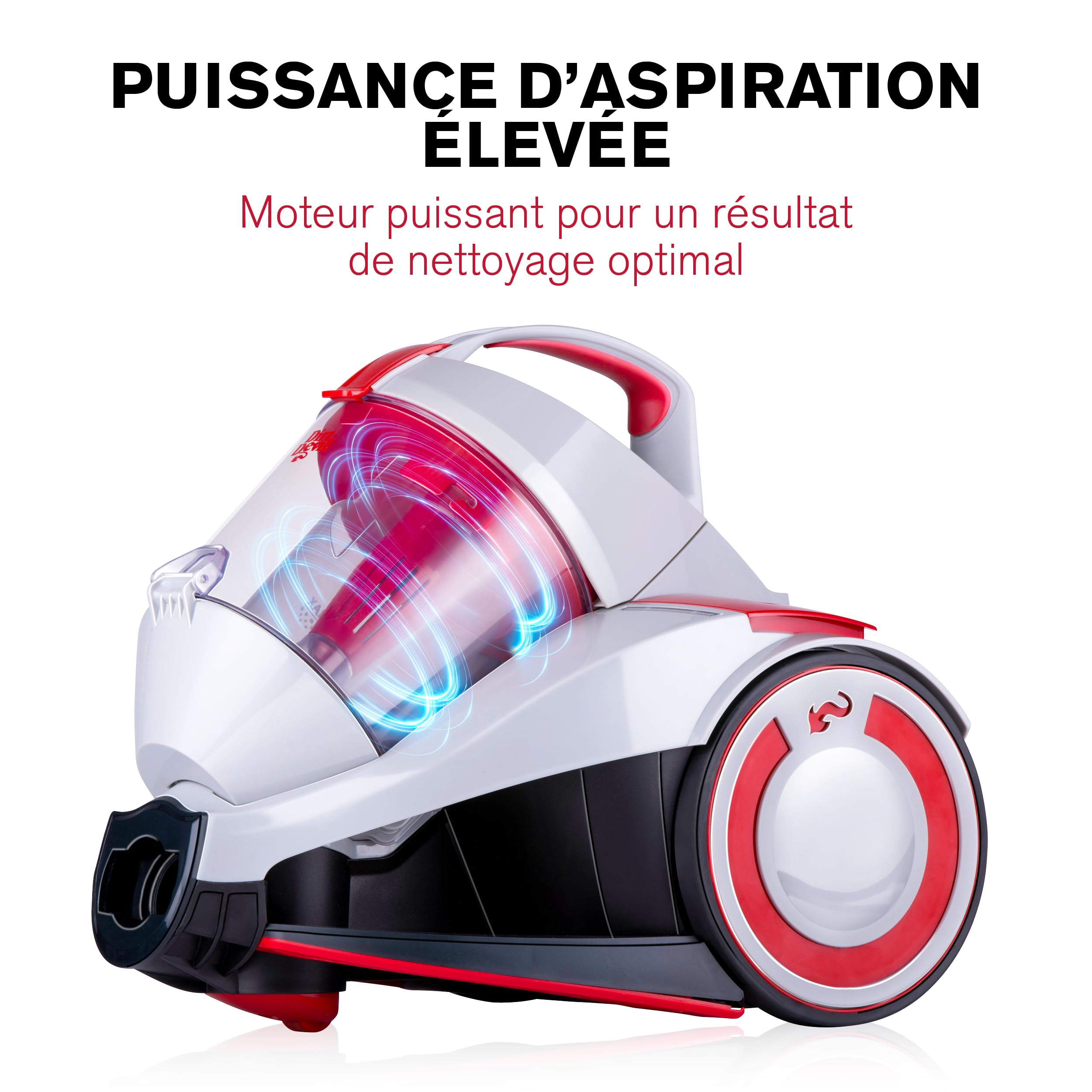 Dirt Devil Aspirateur DD2502 700 W Filtre HEPA 12, brosse combinée, buse coins-parquet, réservoir 1,8 l