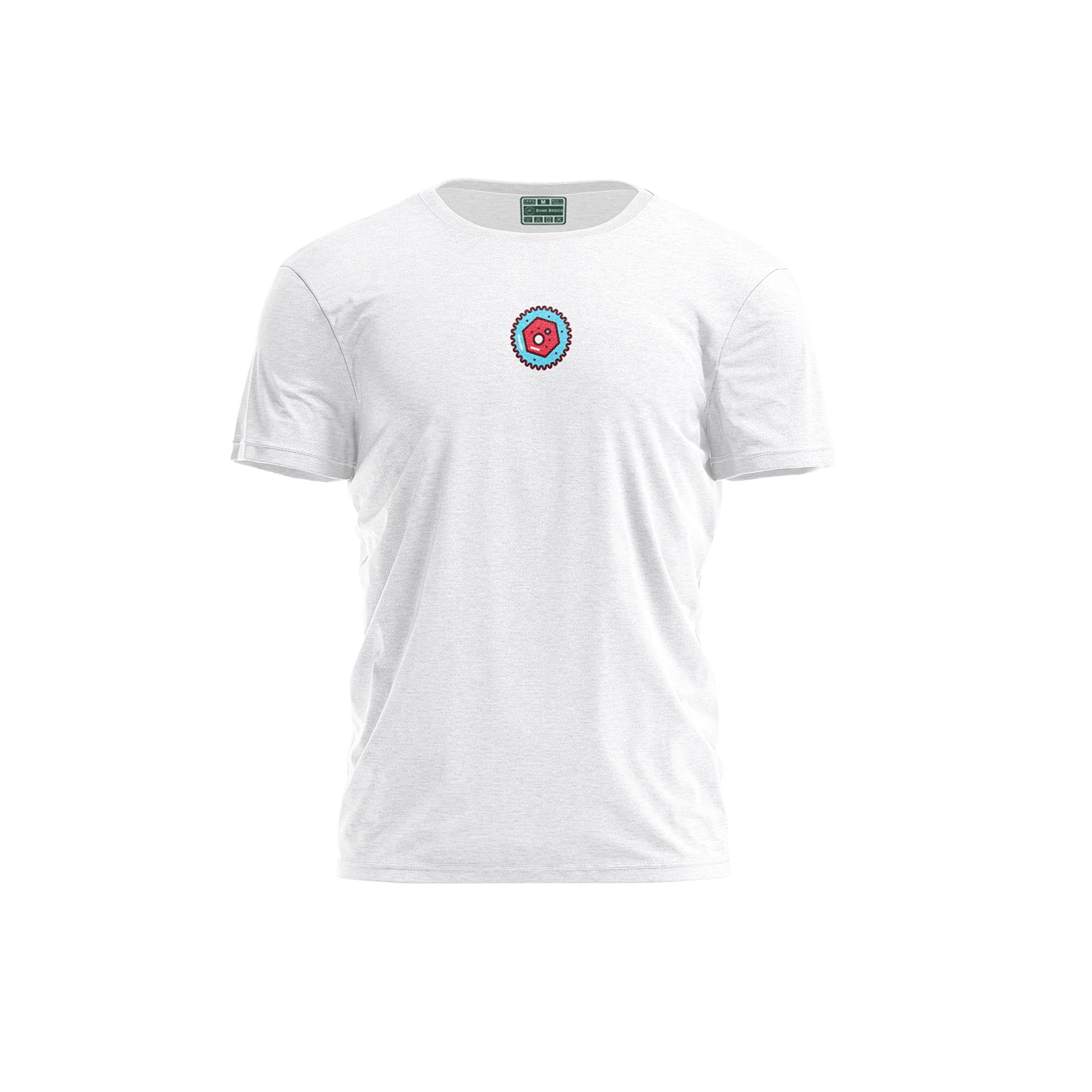 Bona Basics, Digital Print, Men's Basic T-Shirt, 100% Cotton, White, Casual, Men's Tops, Size: S, White, S