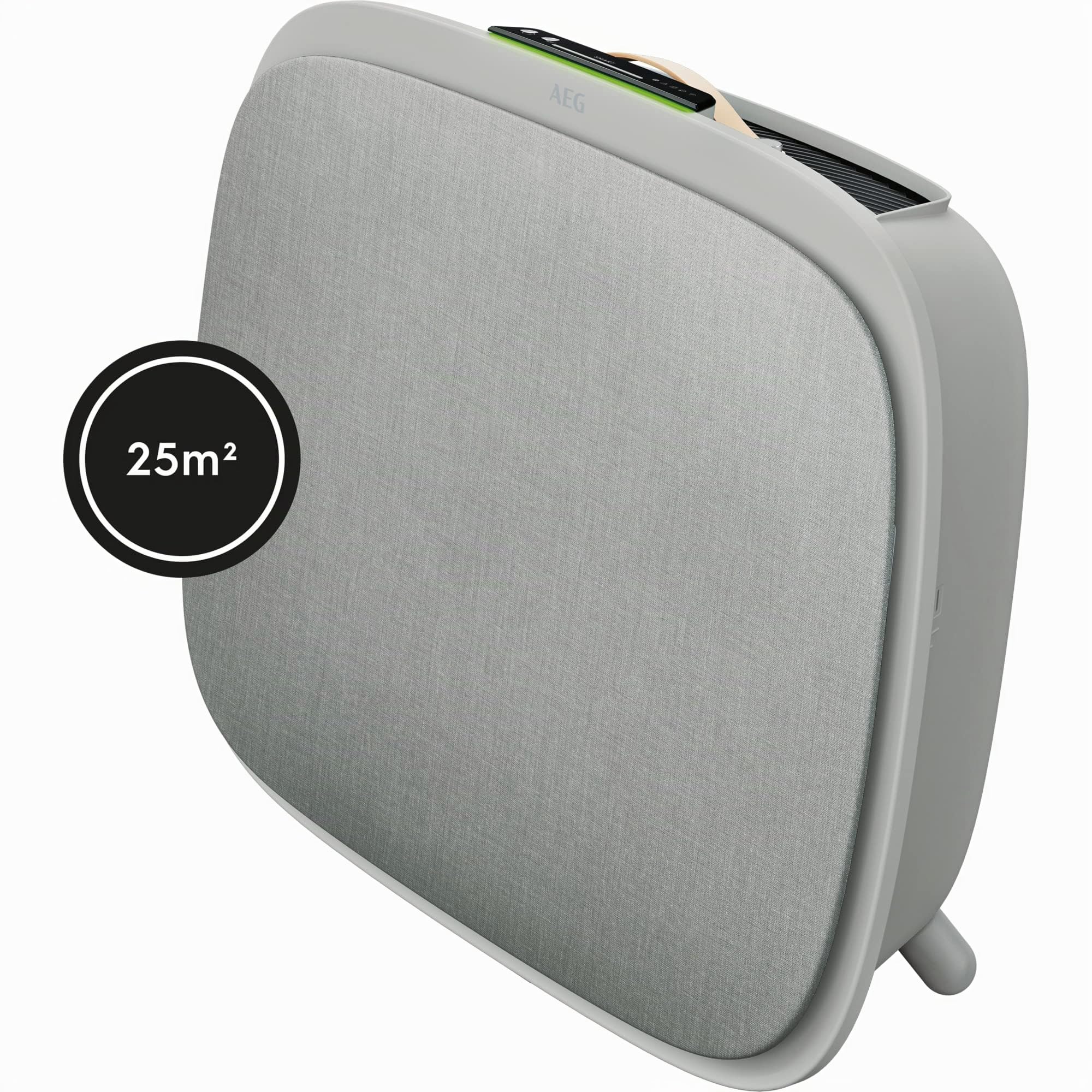 AEG AX71-304GY Purificador de Aire - Filtro Anti Bacteriano, Elimina 99,9% Bacterias del Aire, Hasta 62m2, APP WiFi, Pantalla LED, Modo Automático, Silencioso - Gris claro