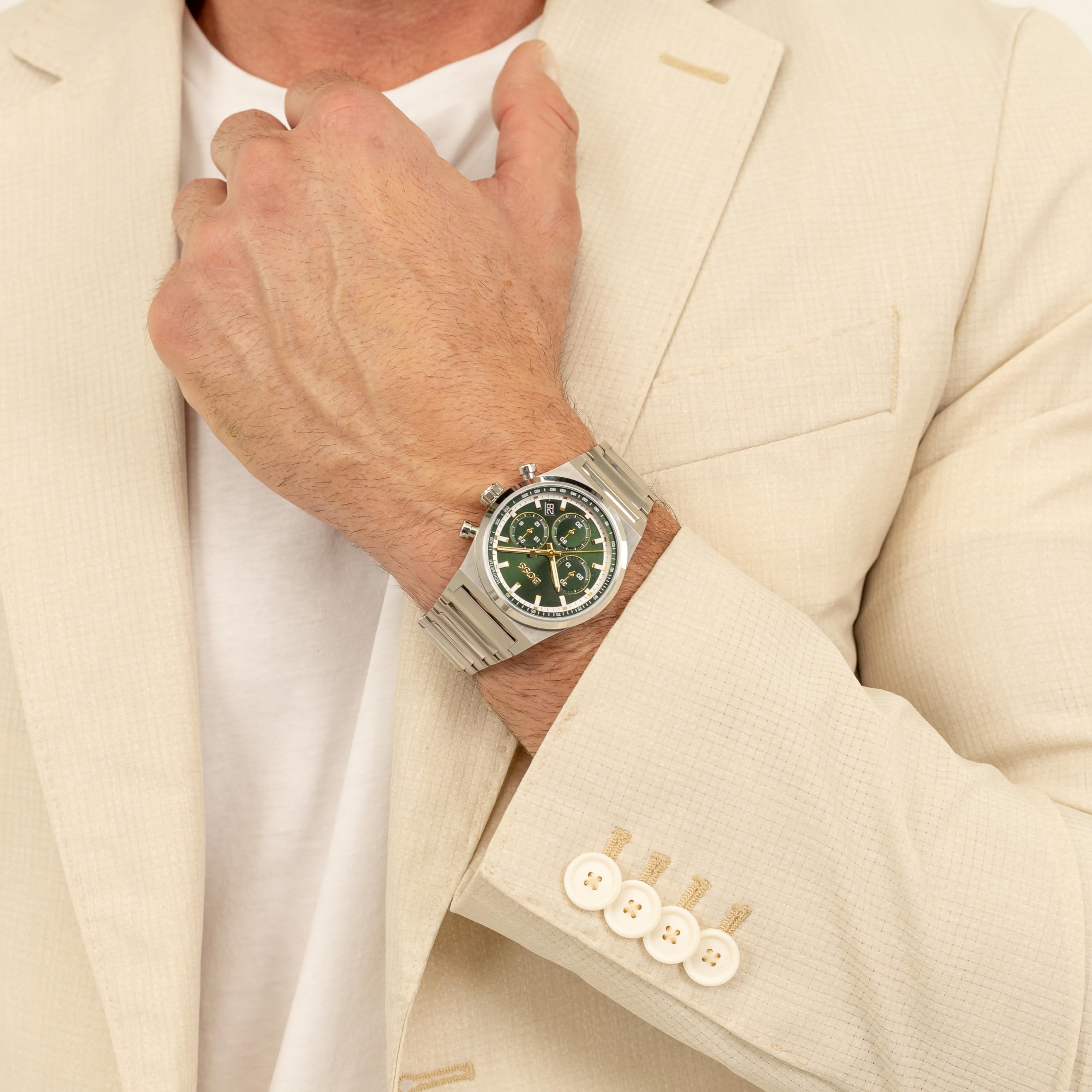 BOSS Reloj Cronógrafo de Cuarzo para Hombre Colección Candor Chrono - Disponible con Pulsera de Acero Inoxidable, Correa de Cuero o de Silicona