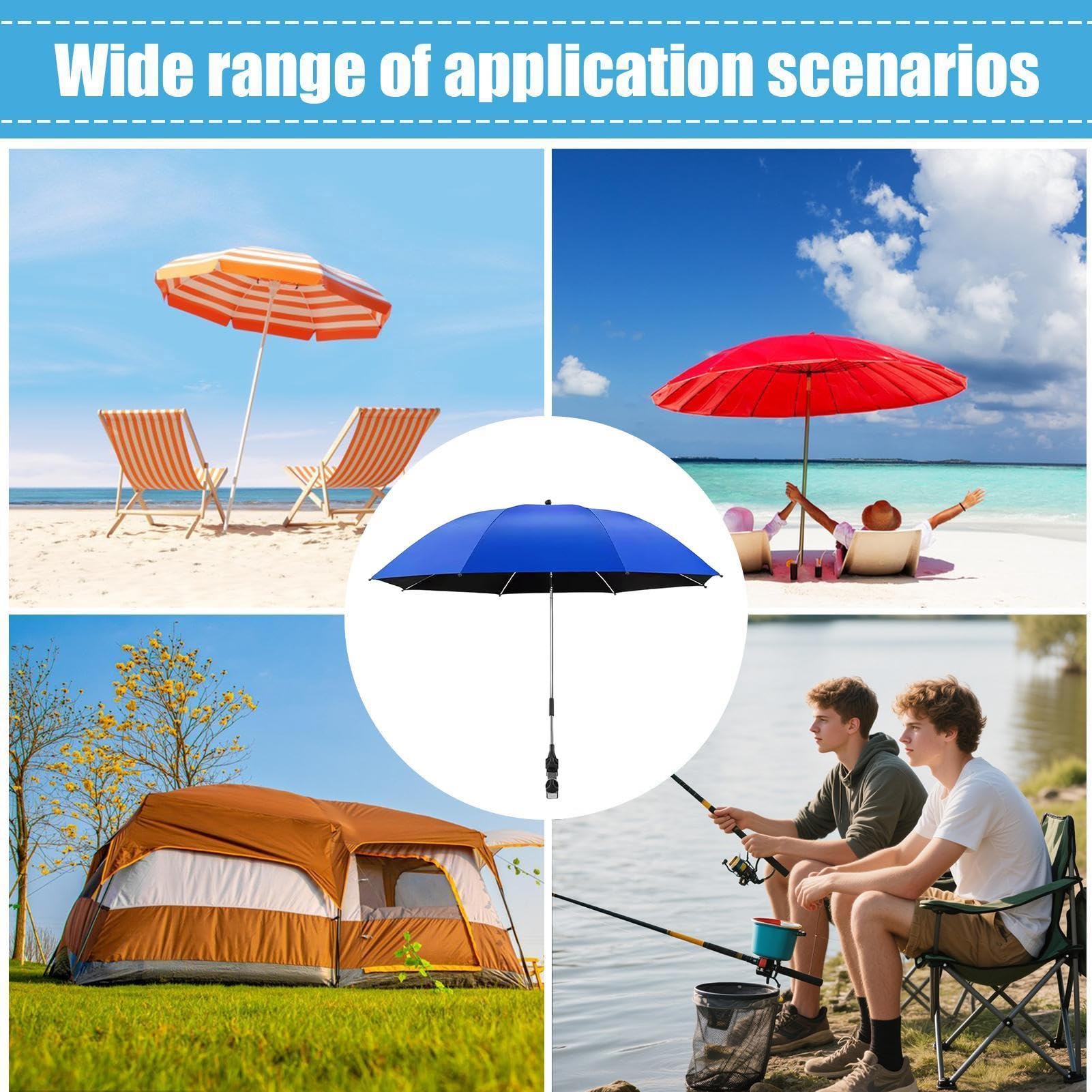 Strandschirm – strapazierfähig, 360 Grad verstellbar, große Größe, winddicht, UV-Schutz, faltbarer C-CClip-On-Schild, universeller Sandschutz, Abdeckung für Outdoor, Pool, Terrasse, Hof, Camping