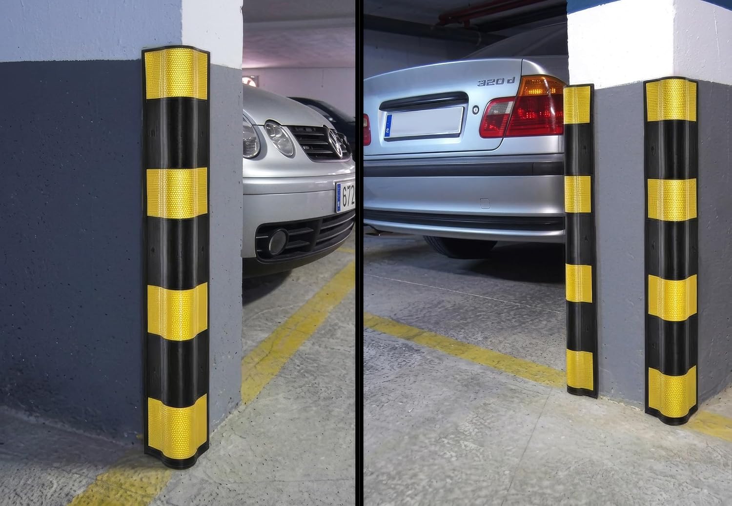 Electriduct Rubber Corner Guard 31" Parking Garage Columns, Round Edge