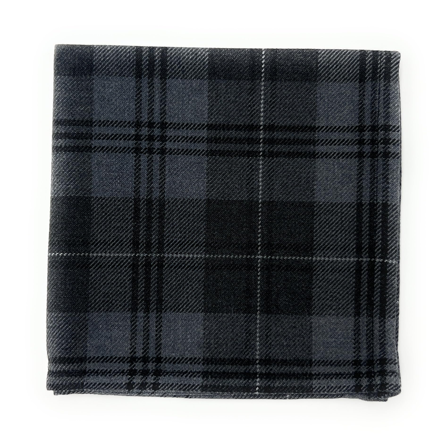Tartan Pocket Square Handkerchief 26cm x 26cm (Grey Granite)