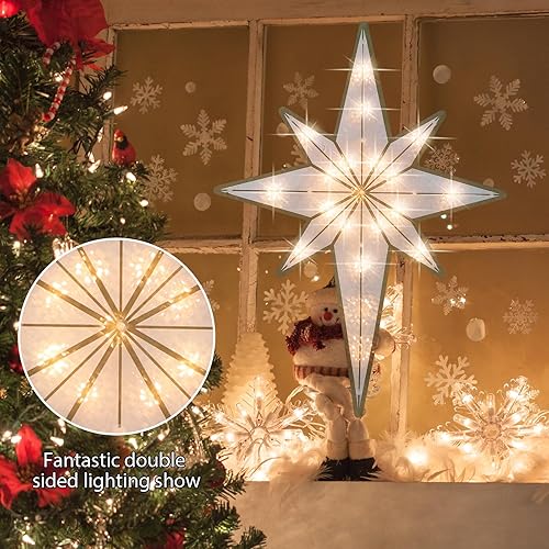 Miniatura 3 de Luz de Navidad de estrella de Belén de 17 pulgadas (20 L) para decoraciones de Navidad, accesorios de decoración de corona de árbol de Navidad,