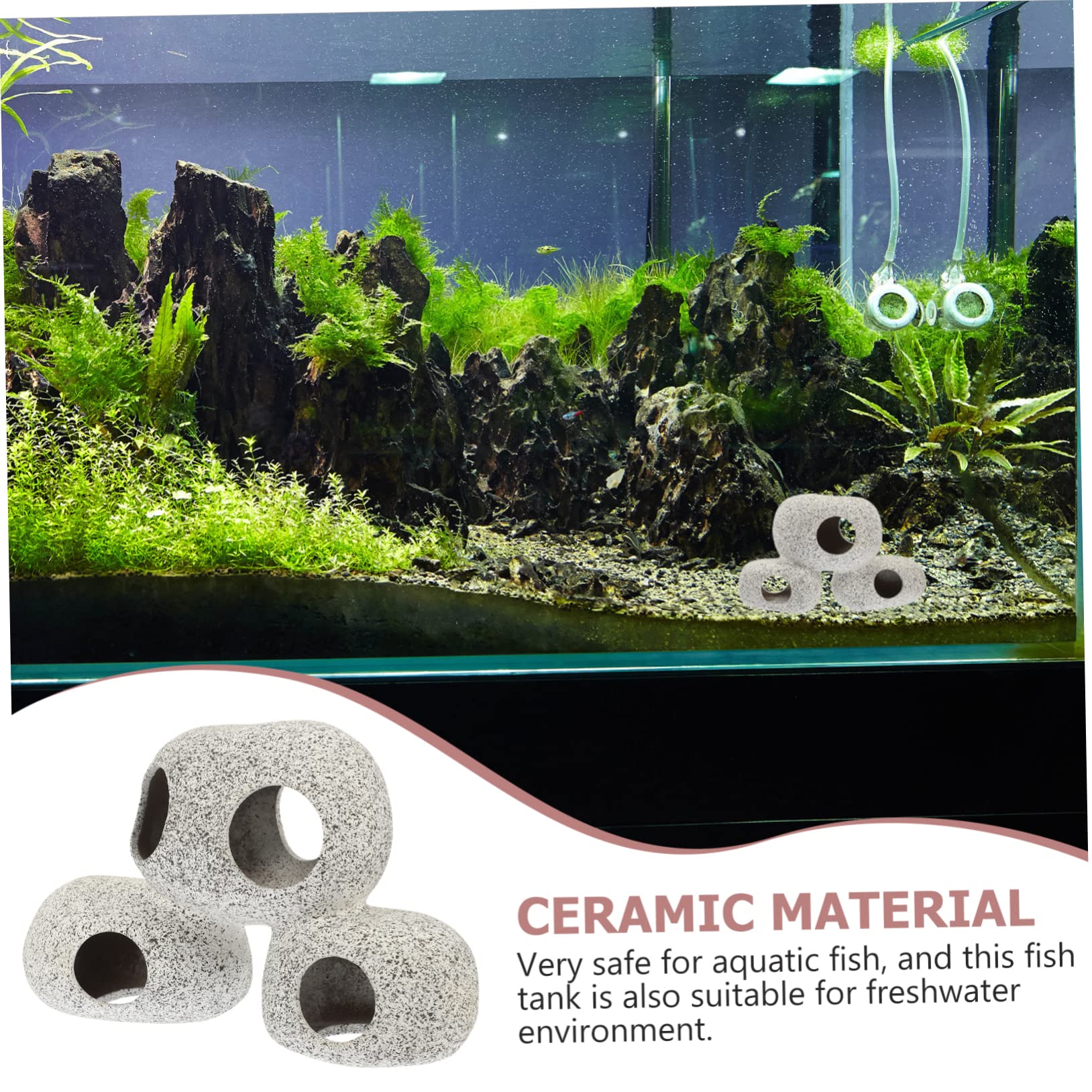 YARNOW 3 Piezas De Casa De Escondite para Peces Acuario Pecera Robot Cueva para Peces Escondite para Peces Cueva Red para Peces Cueva para Cría De Peces Cueva para