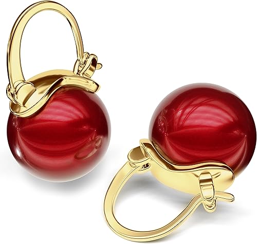 Miniatura 2 de Lova Jewelry Aretes tipo dormilona de perlas en tono dorado para mujer, ideales para novia, trabajo, fiesta, vestido, vacaciones