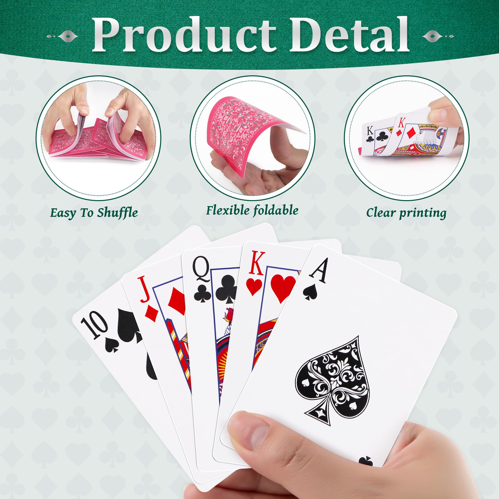 Aomaic Playing Cards 2 Pack Standard Index Playing Card Premium Poker Set Card Games for Adults Deck of Playing Cards for Travel Camping Family Games Night Party Games - Image 3