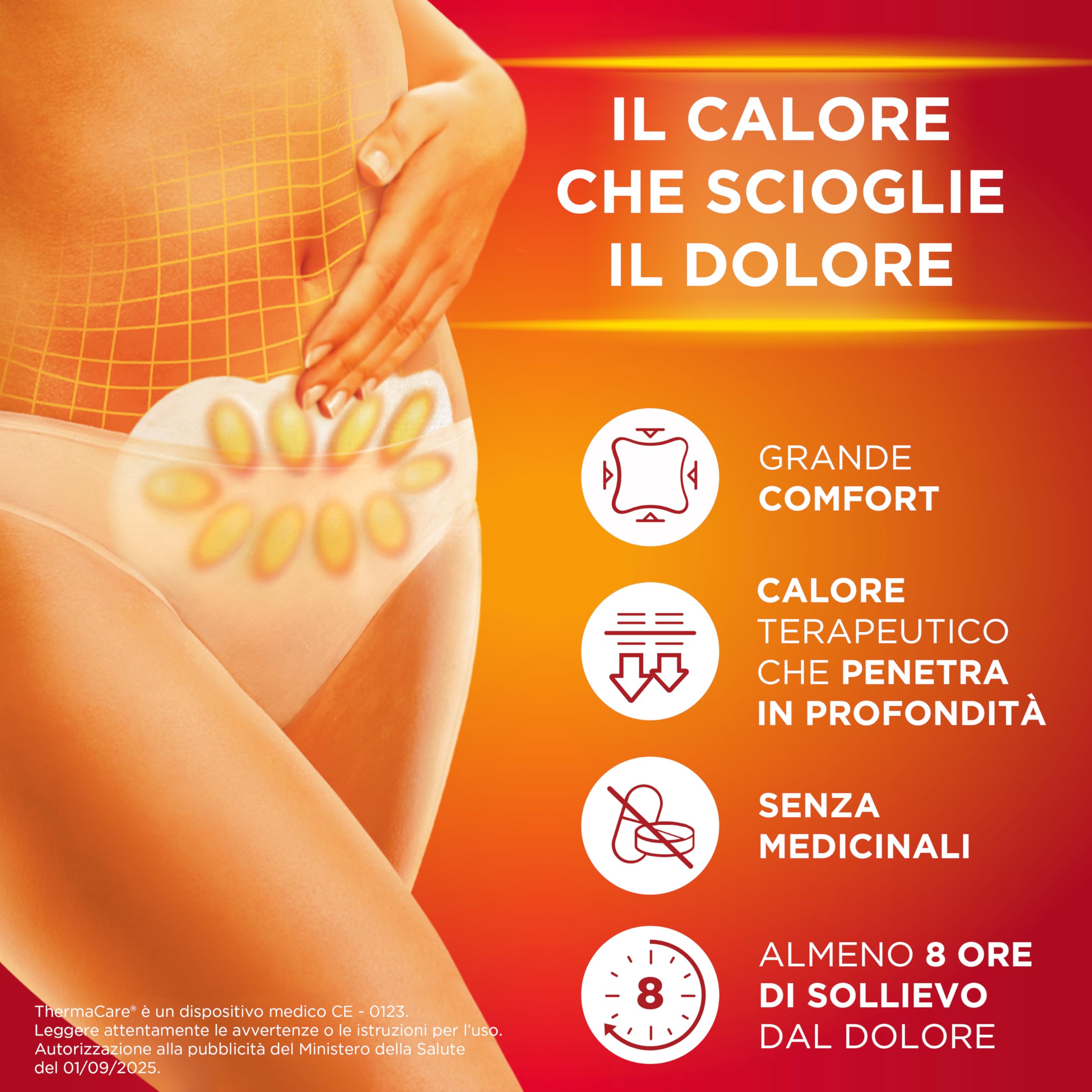 ThermaCare Fasce Autoriscaldanti a Calore Terapeutico per Dolori Mestruali, 8 Ore Calore Costante, 3 Fasce Monouso