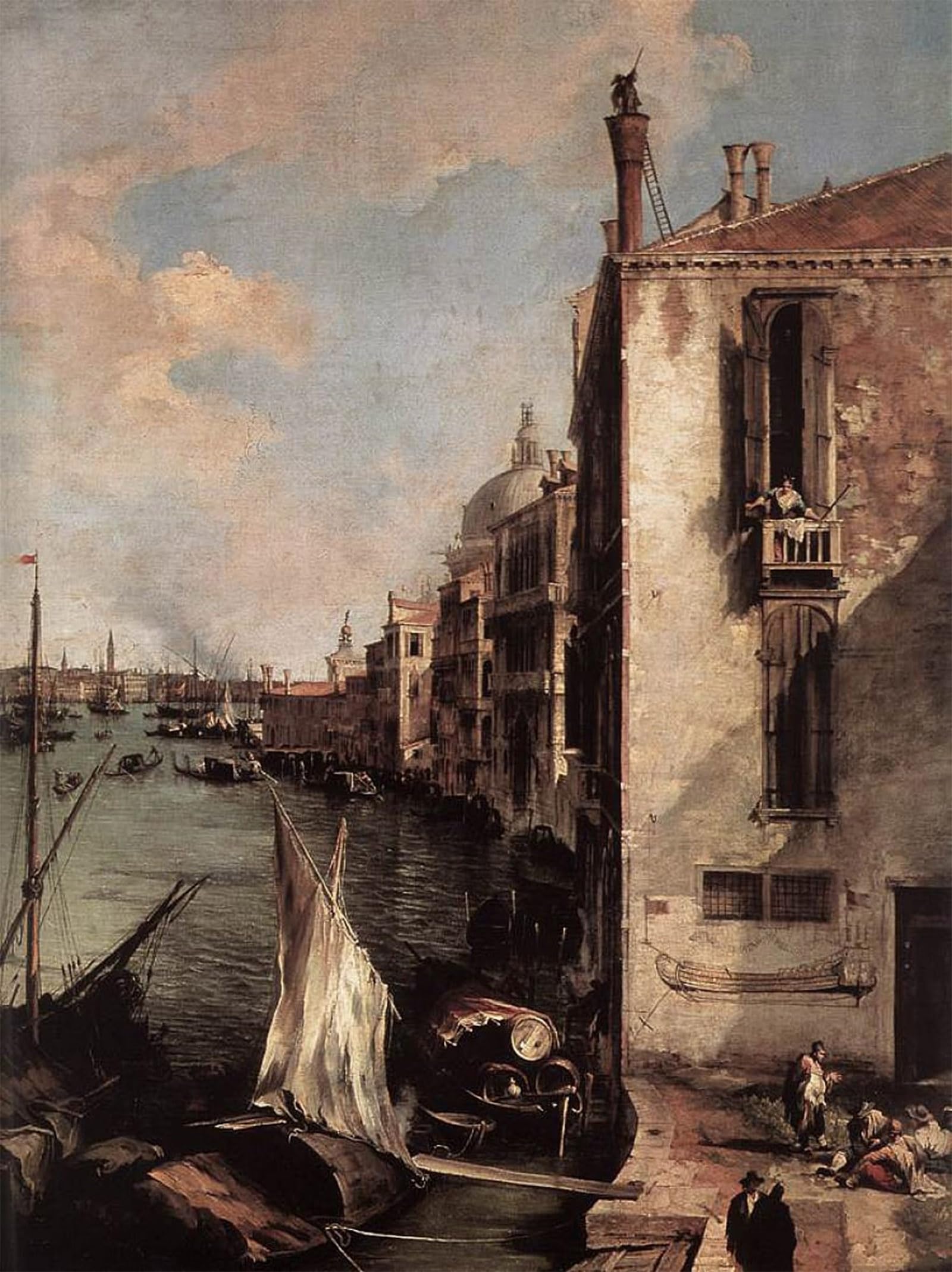 SERENDIPITP Abstract Painting Mural Print Picture Wall Decor Painting Grand Canal Looking East from the Campo San Vio by Antonio Canal Vintage Wall Artwork for Home Decor 60x90cm