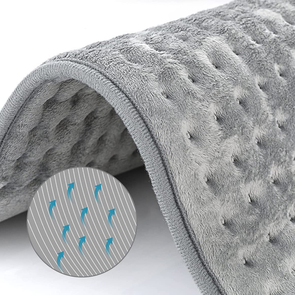 Cuscino Termoforo Elettrico, 40x76CM Coperta Elettrica con 6 Livelli di Riscaldamento, 2h Spegnimento Automatico, Uso Secco/umido Cuscinetto Riscaldante per Alleviare Il Dolore Lombare A(Size:Grande)