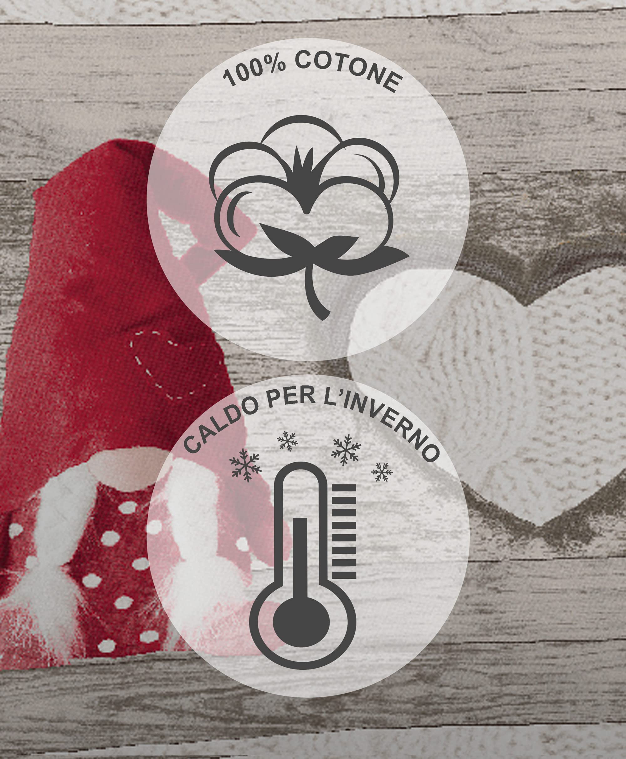 Copripiumino In Flanella 100% Cotone - Prodotto Italiano, Singolo/Matrimoniale, Beige O Gnomo Rosso - Foto 8