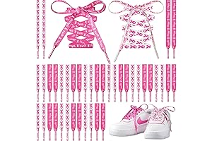 Amazon 50 Pairs Breast Cancer Shoelaces White and Pink Ribbon Shoe Laces...