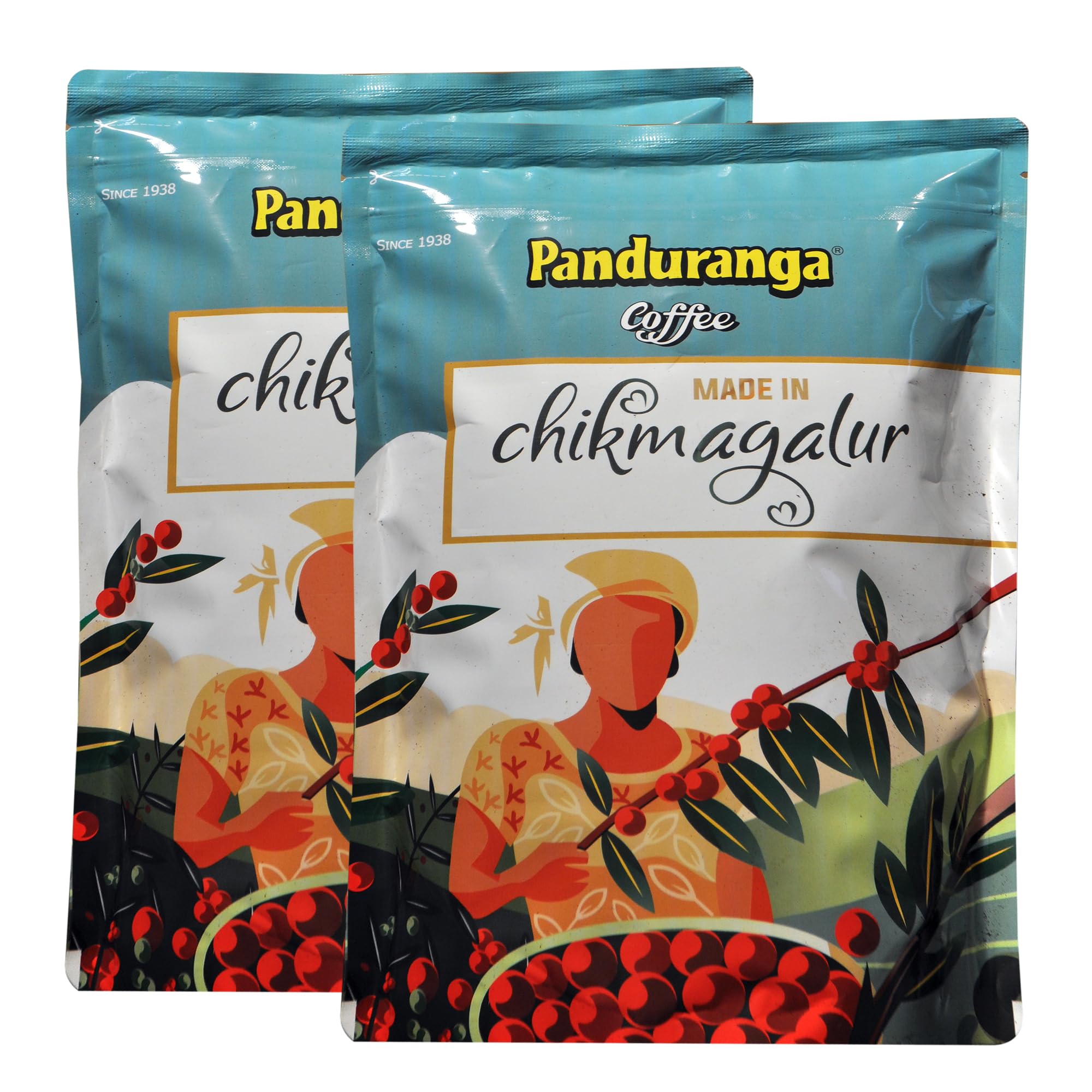 Panduranga Coffee | Made in Chikmagalur | Single Origin Specialty Coffee | 80% Coffee & 20% Chicory- 500grams (Pack of 2)