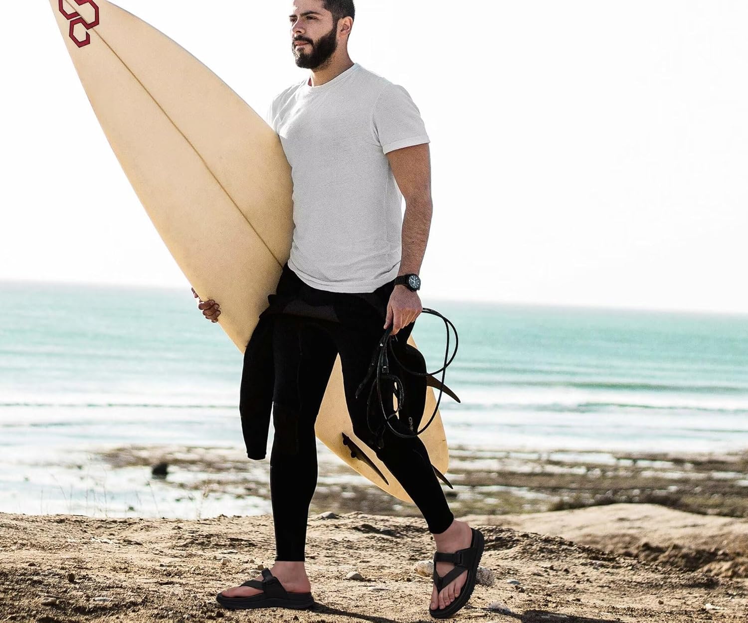 ONCAI Mens Orthopedic Flip Flops Men's Walking Sandals with Arch Support Sport Recovery Sandal for Man size 7-14 - Image 3