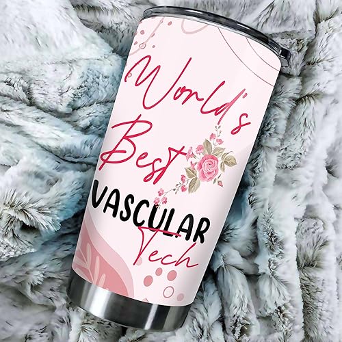 Miniatura 9 de Vaso de técnico vascular registrado de acero inoxidable de 20 onzas, divertidos regalos de tecnólogo vascular a granel para cumpleaños Navidad,