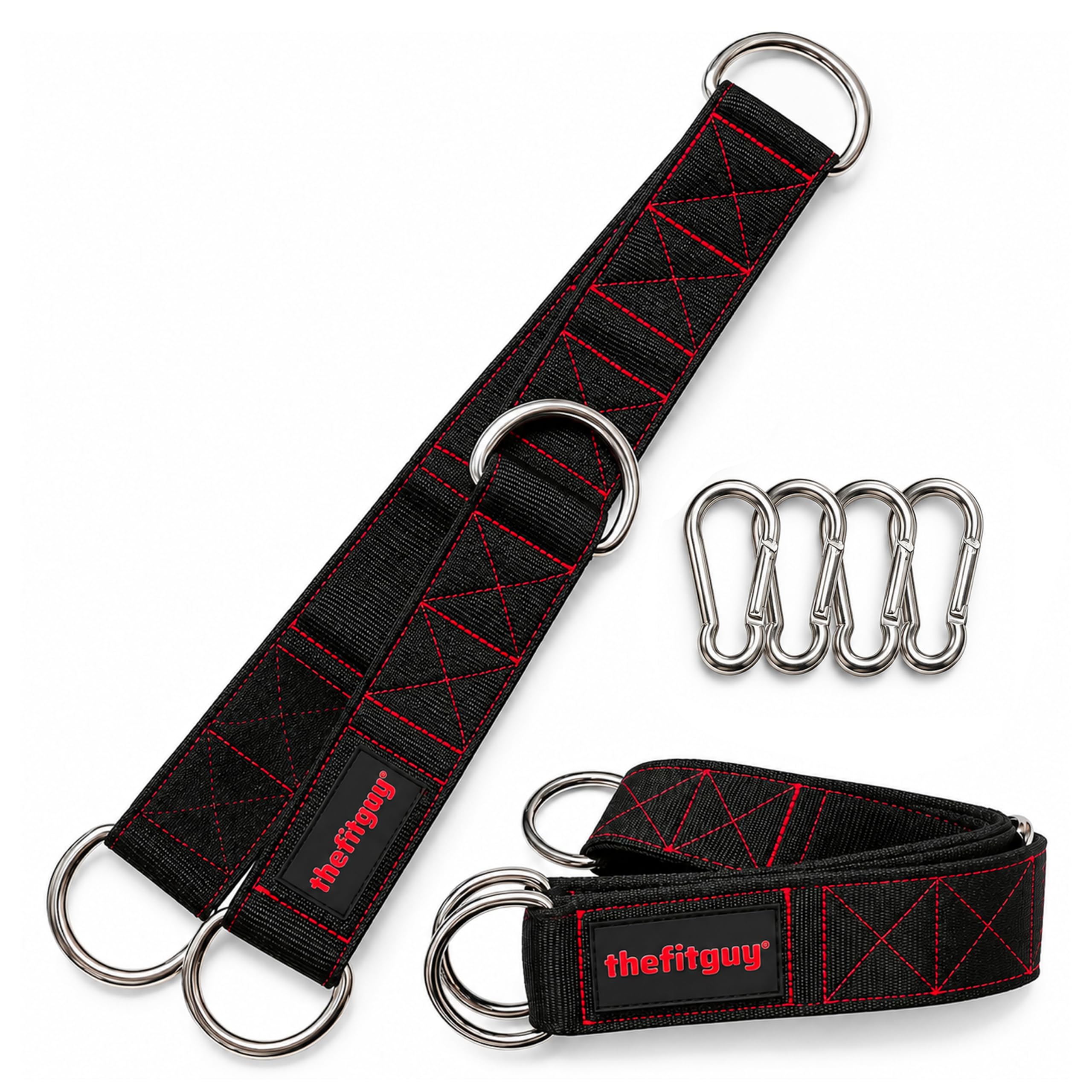 THEFITGUY Correas de extensión de fijación de cable (par) – Accesorios de gimnasio ajustables resistentes para máquinas de cable y polea, barras y asas – 5 longitudes, añade nuevas variaciones de