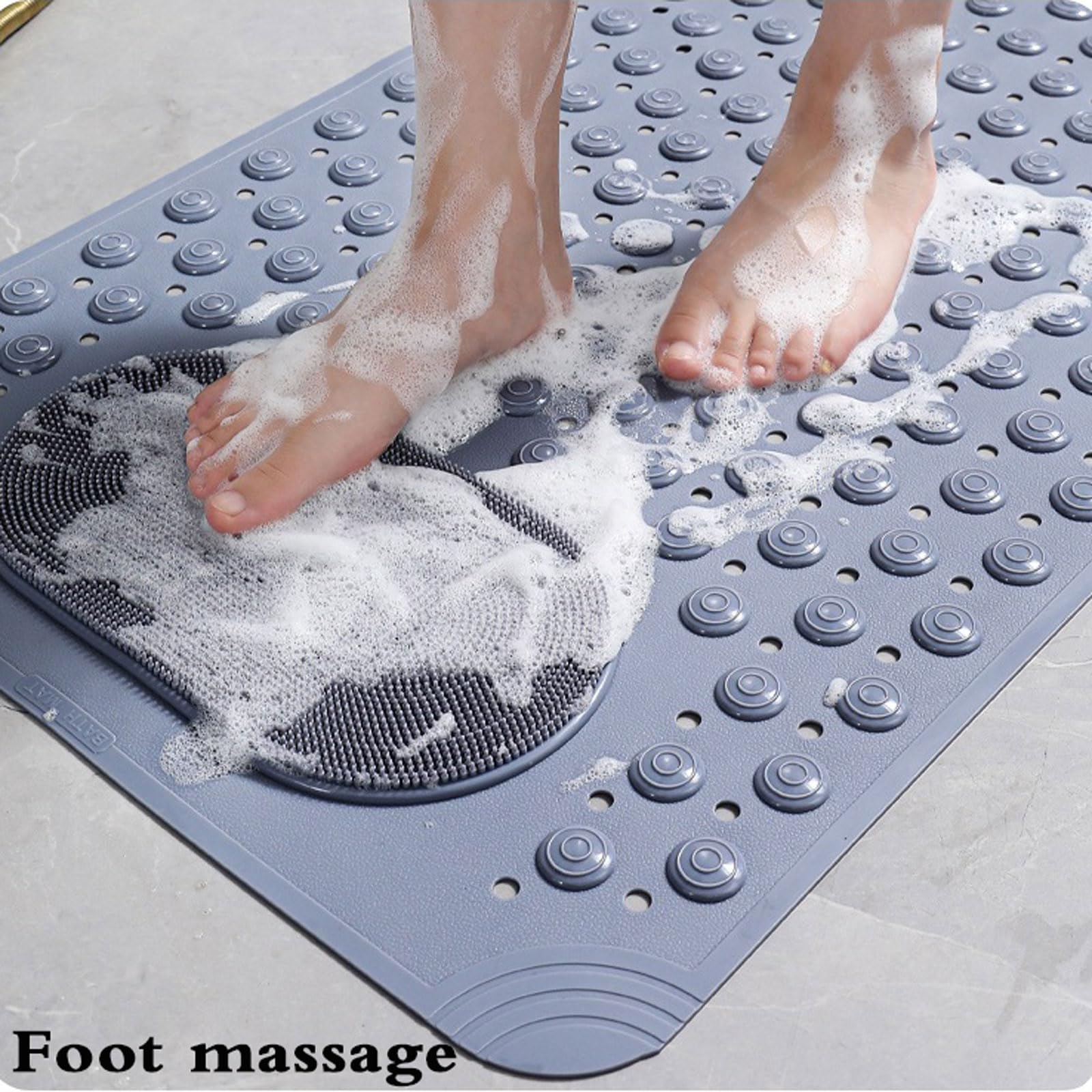 la Ducha, Alfombra De Bañera Antideslizante Suave,Alfombra De Baño Larga,con Ventosas Antideslizantes, PVC,para Baño Y Bañera,para Pisos De Ducha,Bañera(Pink,Width 50CM*Length 80CM)