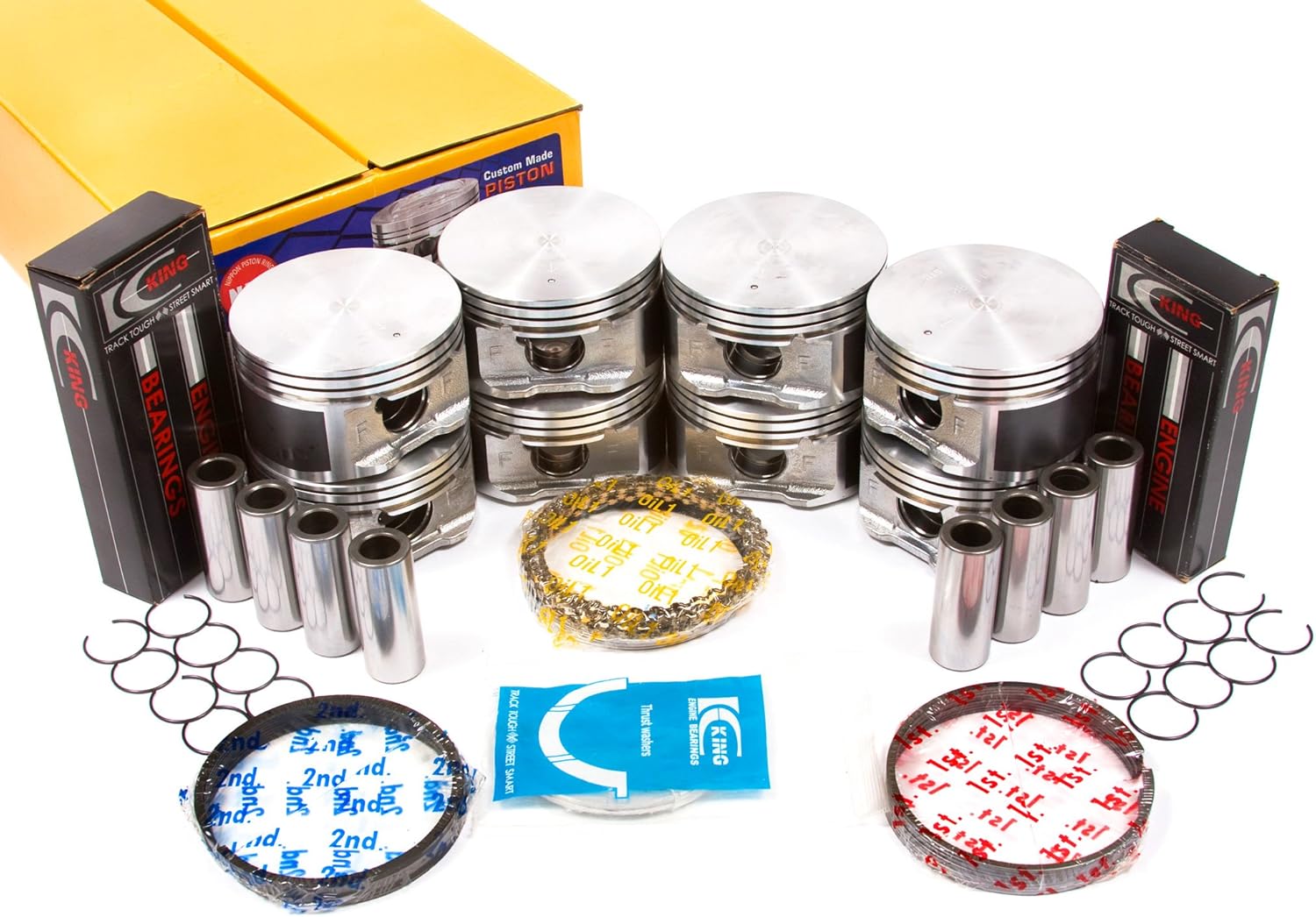 Evergreen PSBR5047/2/2/2 Compatible With Dodge Jeep 4.7L SOHC VIN J N Engine Piston Set Main Rod Bearings