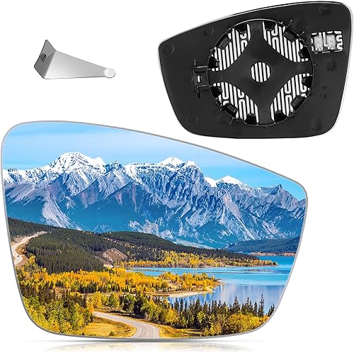 BDFHYK Espejo retrovisor calefactable para el lado del pasajero, compatible con VW Passat 2012-2015, espejo retrovisor convexo con placa trasera