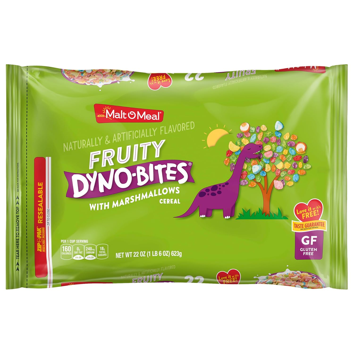 Malt-O-Meal Fruity Dyno Bites with Marshmallows, Gluten Free, 22 oz Bag