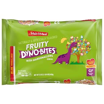 Malt-O-Meal Fruity Dyno Bites with Marshmallows, Gluten Free, 22 oz Bag | Colorful Pieces With Crunchy Texture In A Convenient Resealable Package That Helps Maintain Freshness