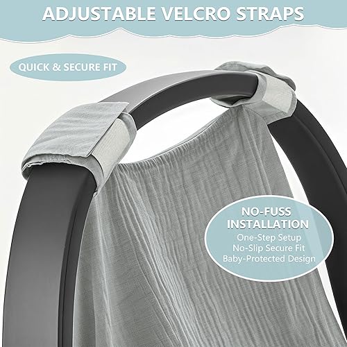 Miniatura 3 de Funda de asiento de automóvil para bebé, funda de asiento de automóvil 100% de muselina, fundas universales para asiento de automóvil, funda de