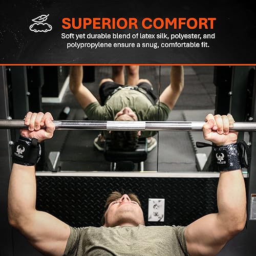 Miniatura 7 de Muñequeras 2 en 1 resistentes para levantamiento de pesas, muñequeras duraderas de 18 pulgadas para soporte de gimnasio y correas de elevación de 13