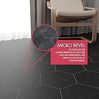 Vista 3 de Lucida Surfaces BaseCore HEX Hexágono de Piso de Vinilo Gris Oscuro 5.75/" Azulejo de Piso Moderno Texturizado DIY Autoadhesivo Despegable