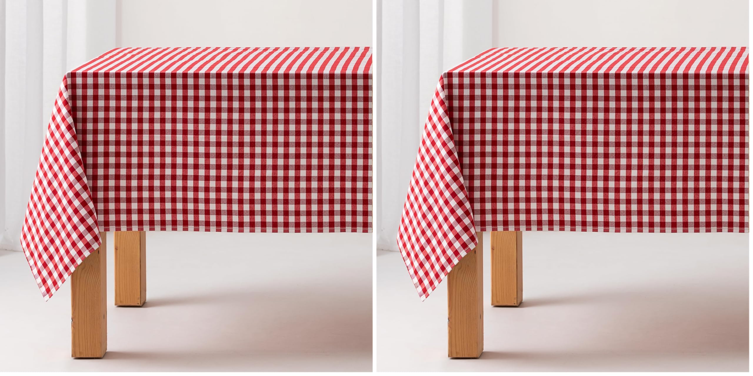 GAMUSI Mantel Antimanchas Tacto Tela Rectangular Cuadro Vichy, algodón Impermeable, 140x200 cm Color Agua — view 43