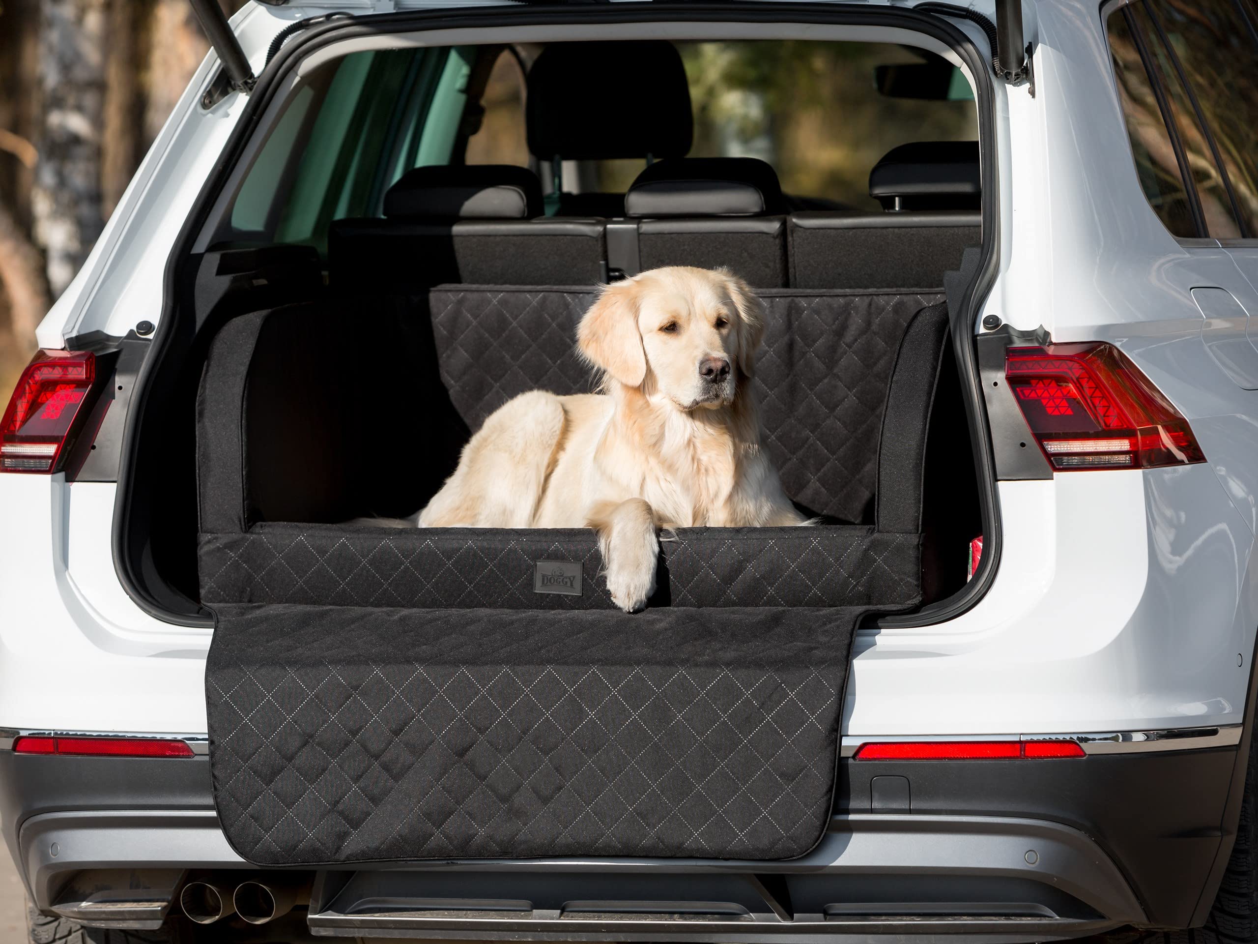 Doggy Asiento de coche para perro, cama protectora para perros medianos y grandes, negro, 92 x 70 x 39 cm
