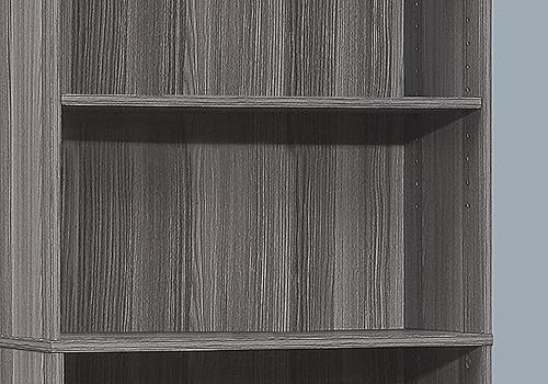 Miniatura 4 de Monarch Specialties I BOOKCASE-72 H/Estantería gris con 5 estantes, gris Gris,Marrón,Blanco