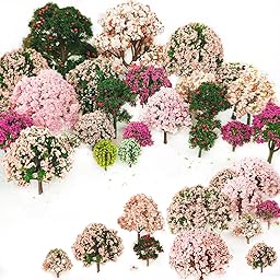 OrgMemory Modellbäume, 29 Stücke, 3.5-12 cm, Modellbau Tiere, Zug Bäume Eisenbahn Landschaft Diorama Baum Architektur Bäume für DIY Landschaft
