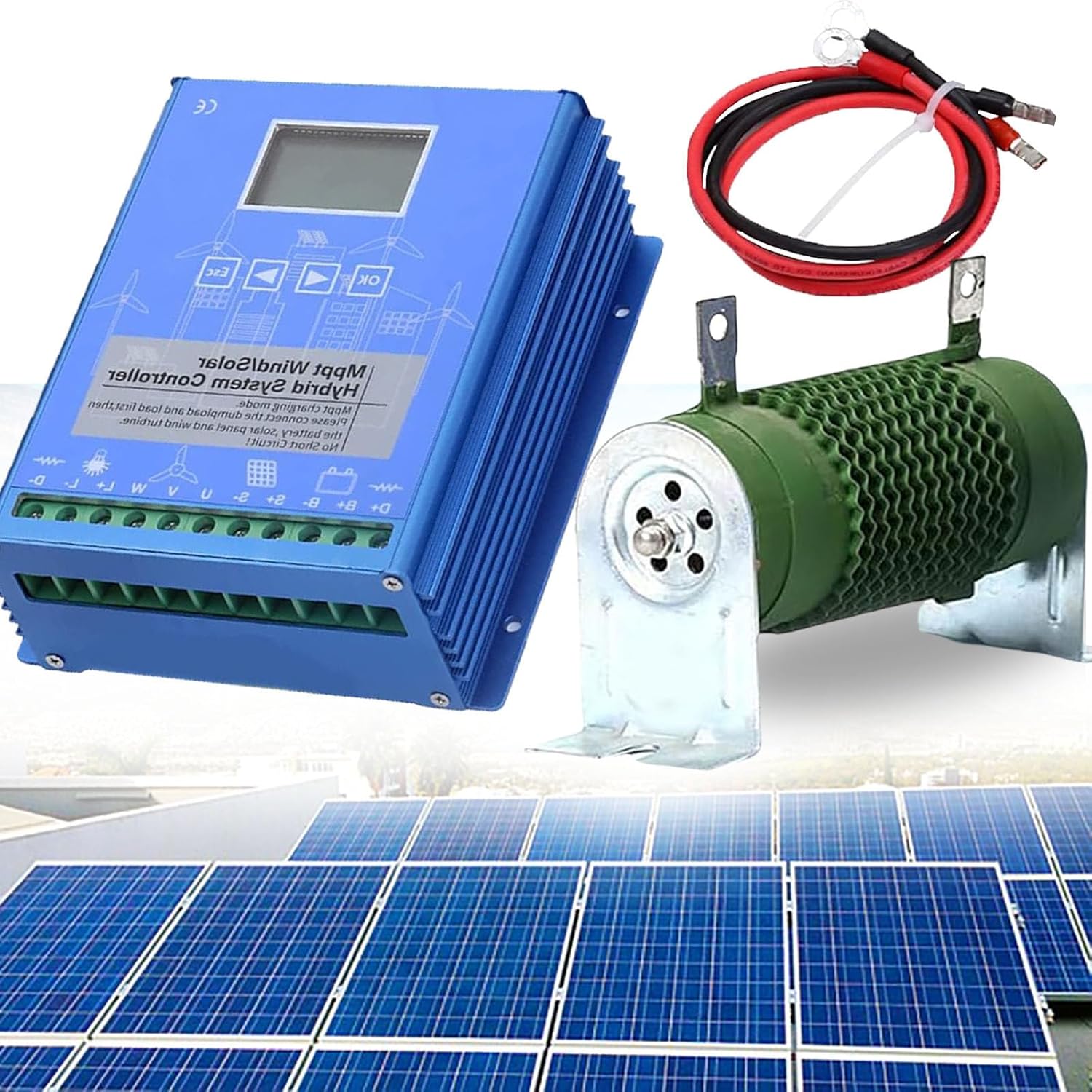 12000W Wind Solar Hybrid MPPT Charge Controller Off Grid, MPPT Charge Boost Controller Solar Panel Auto Regulator, 12V/24V/48V Regulator Wind Solar Hybrid Boost Controller,12V/12000W