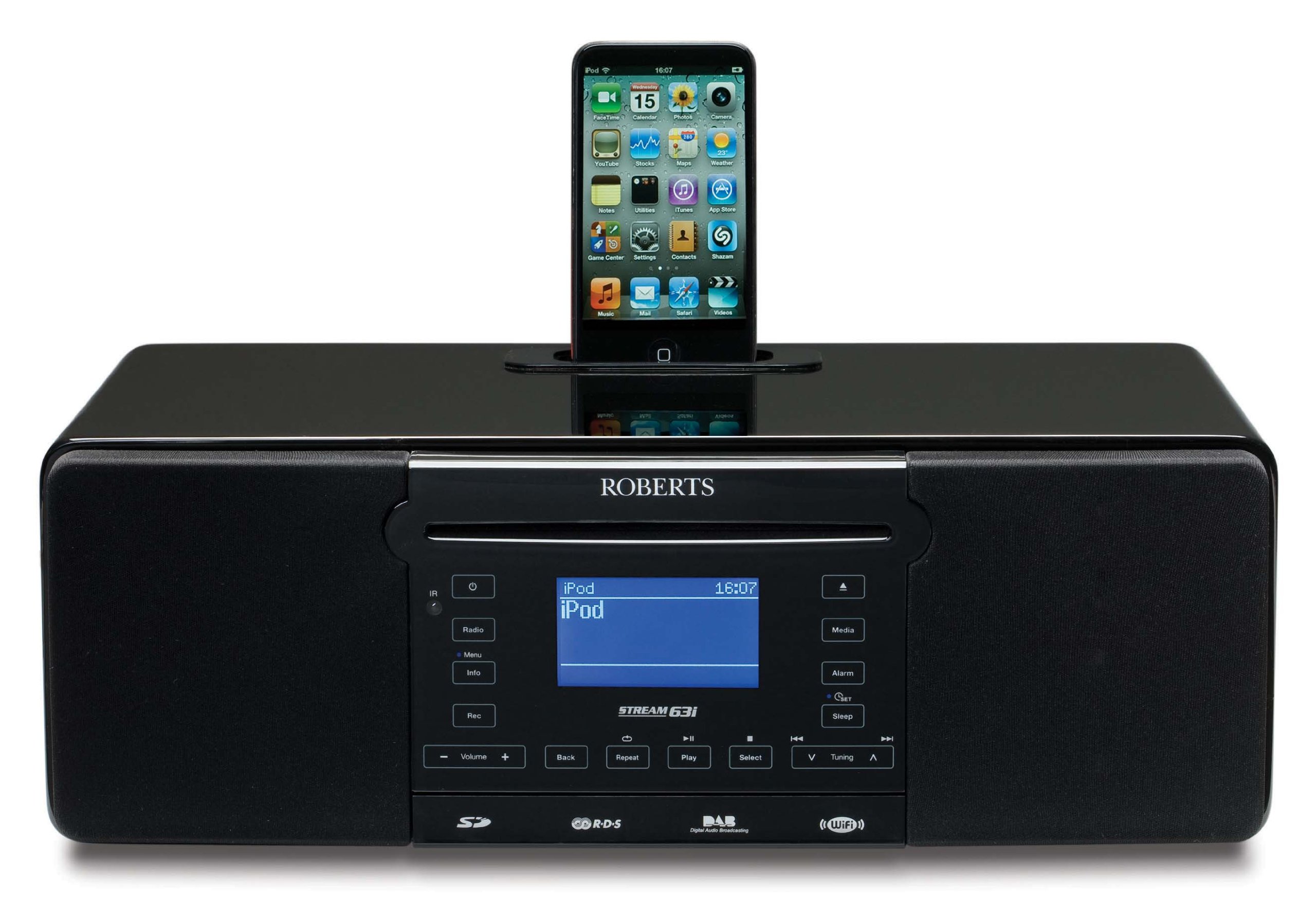 Roberts STREAM63i CD/Dab/FM Sistema de Sonido de Internet con Base para iPod y instalación de grabación