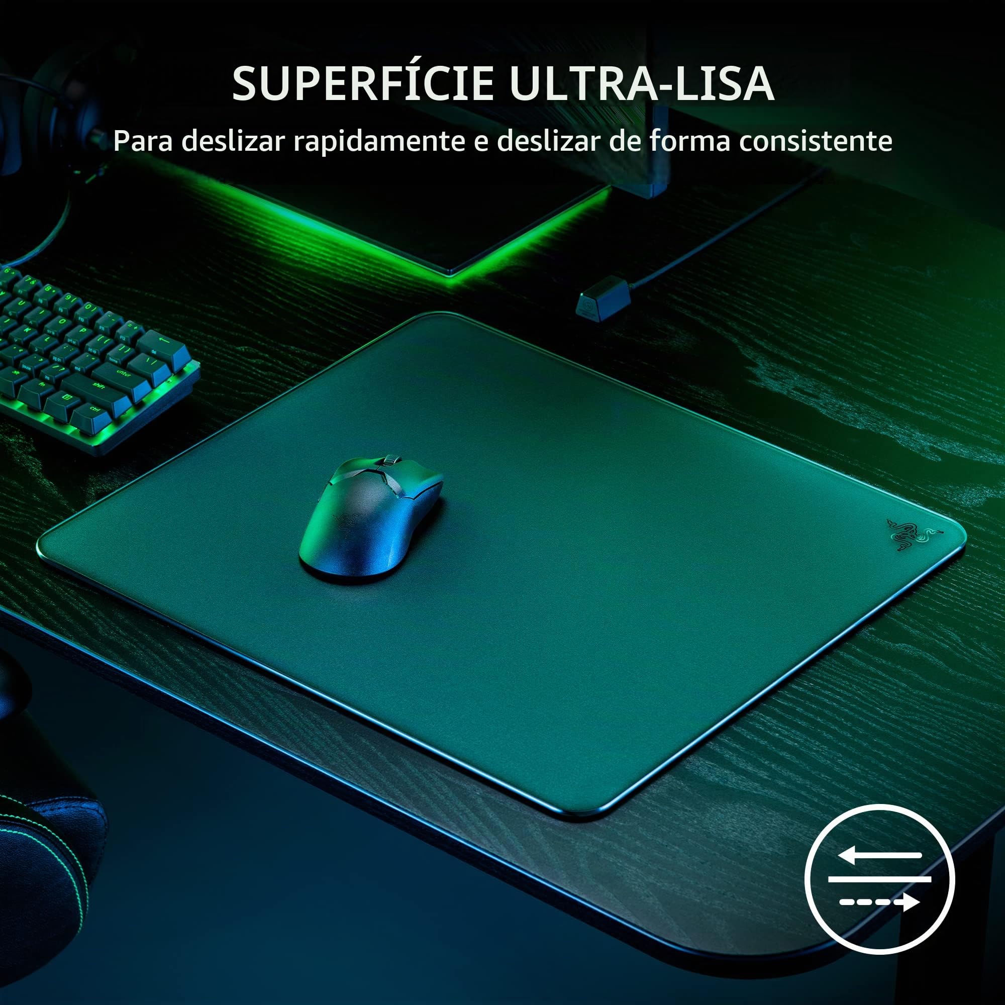 Razer Tapete De Mouse Para Jogos De Vidro Temperado Atlas