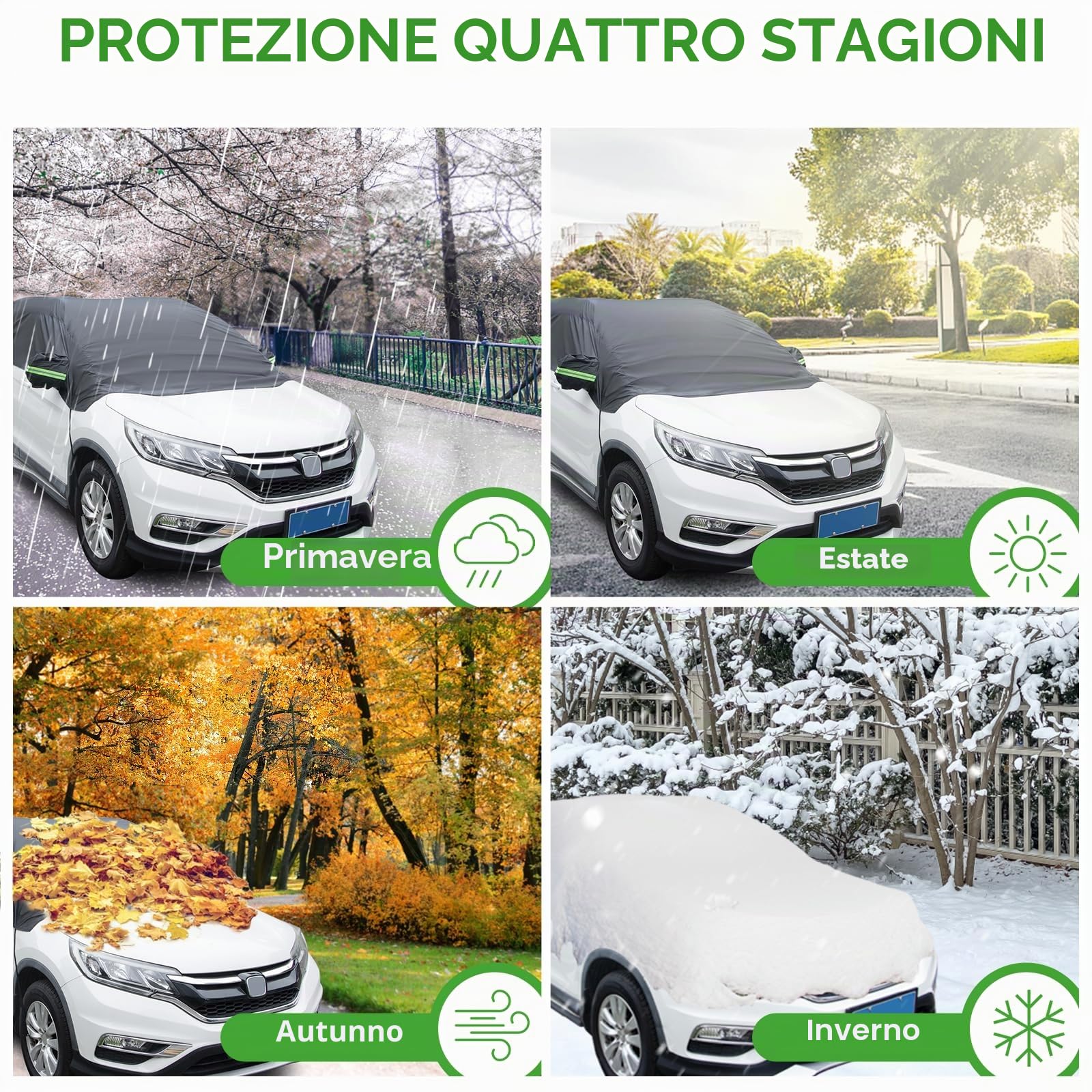 Ninonly - Copertura auto impermeabile, traspirante, protezione sole, pioggia, polvere, raggi UV, per parabrezza nero (SUV fino a 4,5 - 5,5 m)