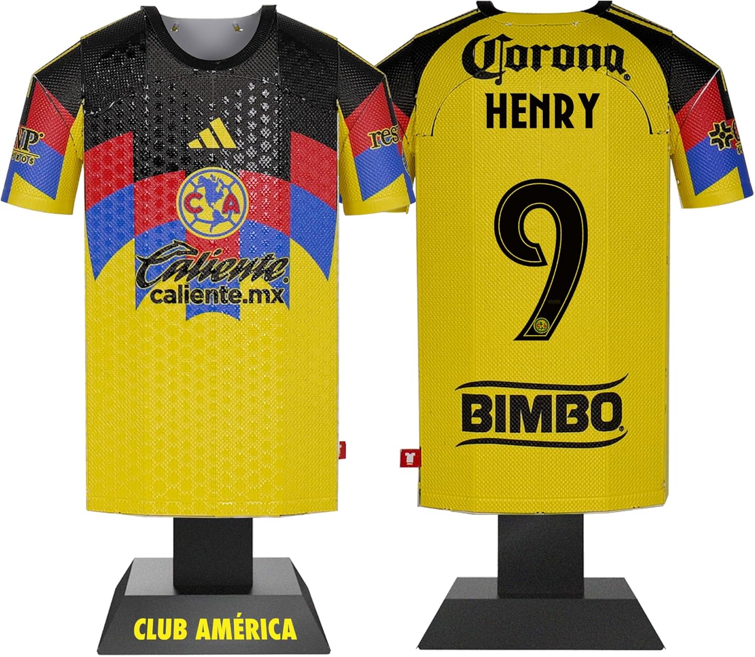 Club America Jersey Shaped Alloy Metal Desk Display Stand – Official Men’s Soccer Team Collectible Model (25/26 Home)