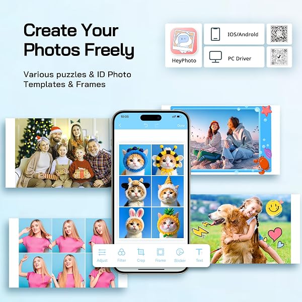 WOLFANG Photo Printer, Instant Photo Printer with 54 Sheets(4"x6"), Support WiFi Connection, Creative Photo Editing Apps, for iOS/Android Smartphone - 2