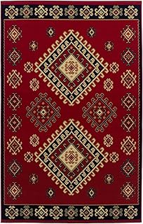 Superior Santa Fe Collection 8' x 10' Area Rug, Attractive Rug with Jute Backing, Durable and Beautiful Woven Structure, Bright and Bold Southwest Style - Red
