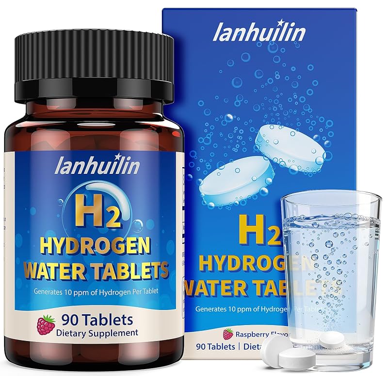 lanhuilin — Tabletes de hidrogênio molecular com magnésio 150 mg, sabor framboesa, 90 tabletes