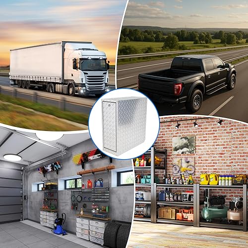 Miniatura 7 de Caja de herramientas para caja de camión con toboganes de 5 cajones, caja de herramientas de aluminio de pared pesada, almacenamiento de caja de